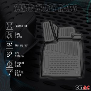 Alfa Romeo Giulia Floor Mats - Omac - Rubber TPE - AWD - Black 